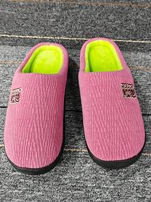 New 2025 Autumn Winter Couples/Unisex Plush Slippers, Thick Fleece Indoor Outdoor Non-Slip Warm Comfortable Soft Slipper For Home Dormitory Use - Pink - View 2