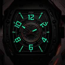 1pc FIDI Brand Men's Mechanical Watch, Luxury Dial, Automatic Movement, Water Resistant Calendar, Silicone Strap, Stainless Steel Case - one-size - View 9