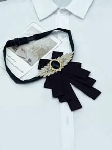 1pc Men's Business Shirt Collar Decor Bow Tie, Groom & Groomsmen Accessory For Wedding Parties