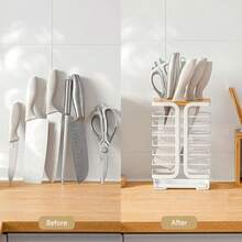 Knife Block Kitchen Knife Holder Storage OrganizerW10