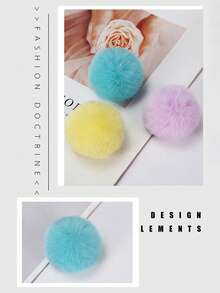 1 件多色 8 厘米蓬松毛球 Pom Pom 钥匙扣，柔软仿毛球汽车钥匙扣，汽车钥匙扣钥匙扣女士包包吊坠，包包配饰，返校礼物 - 彩色 - 查看 5