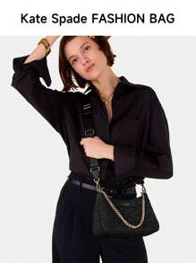Kate Spade Bolso Hobo acolchado negro tipo plumón para mujer, bolso ligero para el hombro, bolso cruzado para mujer, bolso de mano pequeño para damas con correa ajustable y desmontable