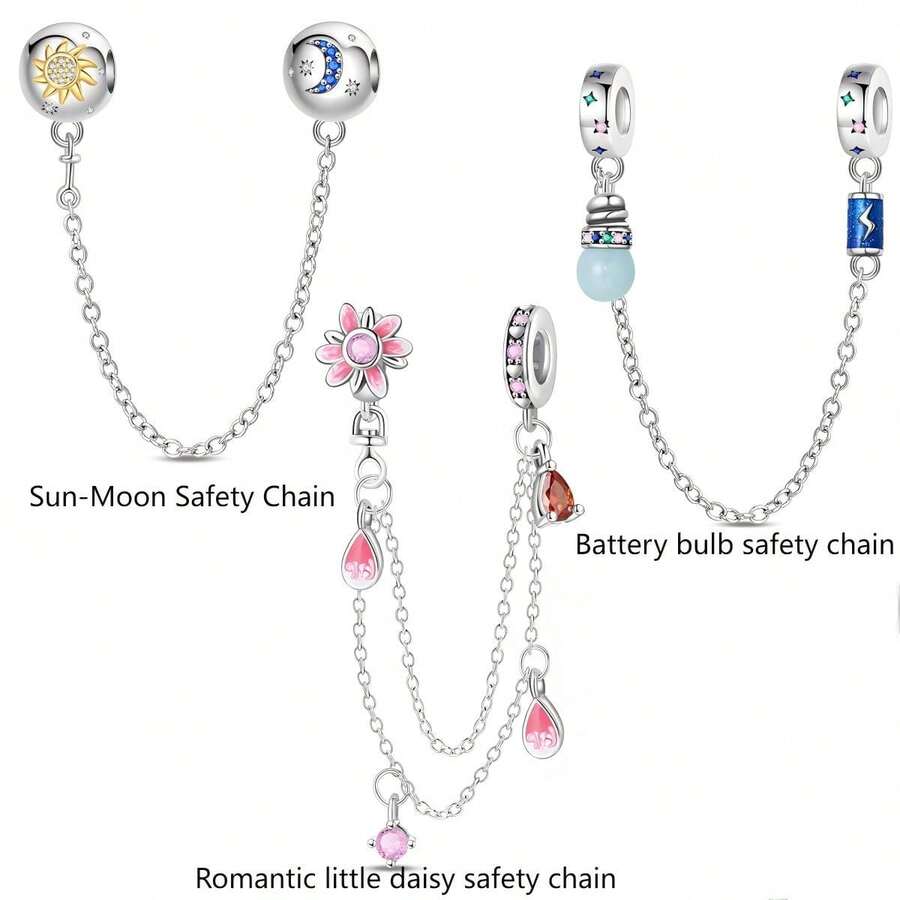 1Count DIY 手链独特而浪漫，太阳和月亮、灯泡、雏菊元素 DIY 手链受到独特守护，制作精致独特的珠宝、生日礼物、毕业礼物等