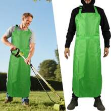 1 Stück grüne Garten-Mähschürze mit Vollschutz und Taschen - atmungsaktive Schutzschürze für Rasenpflege, Gartenarbeit und Landschaftsgestaltung, verstellbare Träger und große Taschen, unisex Outdoor-Bekleidung, funktionelle Gartenbekleidung