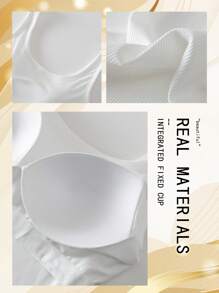 3pcs/Set Plus Size Women Racerback Camisole With Pads, Solid Color Fitted Undershirt/Outerwear Tank Top