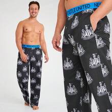 Newcastle United F.C. Pyjama Bottoms Comfy Nightwear Lounge Pants PJ Football Gift - Black - View 2