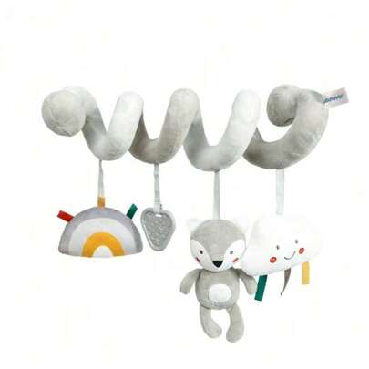 Brinquedos para assento de carro de bebê, espiral de atividade, pelúcia pendurada, envoltório em torno de carrinho de bebê, brinquedos de carrinho de bebê, brinquedo de educação sensorial para crianças pequenas