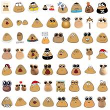 55 pezzi Adesivi del mio animale domestico alieno Pou, adesivi estetici vinilici per scrapbooking, diario, computer portatile, paraurti, skateboard, borraccia, computer, telefono, cartone animato, casco, auto
