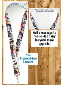1pc Custom Photograph Lanyard, Personalized, Any Occasion, Work, School, Key Or Badge Holder, Birthday, Gift, Anniversary, Pets, Couples, Family