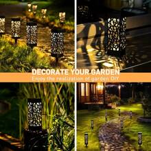 12pcs Solar Lights Outdoor, Garden Decor, Solar Outdoor Lights, Battery Capacity (500mAh),Pathway Decor Lights, Solar Decorations Outdoor For Garden Yard Patio Walkway Driveway Outside Decor, Available In 4pcs. - Warm Light - 查看 2