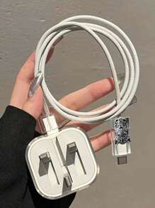 3 Peças Conjunto Protetor de Carregador e Cabo em TPU com Estampa de Leopardo e Tigre, Compatível com Adaptador de Carregador Rápido de 20W da Apple com Plugue UK, Acessórios de Carregador, Acessórios de Telefone
