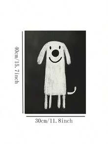 1张黑白狗狗帆布海报，无框，适合装饰客厅和卧室墙壁。送给她/他的完美节日礼物，墙面艺术装饰，适合房间装饰。无框 - 黑色 - 查看 8