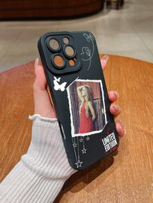 1 个可定制照片手机壳，带蝴蝶线图案设计，哑光黑色硅胶镜头保护手机壳，兼容 16 Pro Max/16 Pro/15 Pro Max/14 Pro Max/13 Pro Max、S22 Ultra/S23 Ultra/S24 Ultra、OPPO A53/A14/A15、Redmi A52s/P30/P30 Pro、Honor X6/X7b/X8b，可发送生活、情侣、家人、朋友等个人照片，适合日常使用和礼物