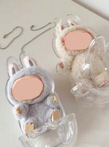 1 pièce/3 pièces Étui de protection transparent pour première génération debout et deuxième génération assis, protection anti-poussière en pendentif à accrocher aux sacs, porte-clés (pas de poupée), école