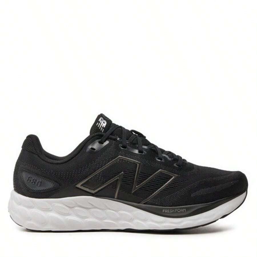 New Balance 680 V8 Trainers - Black and White - View 1