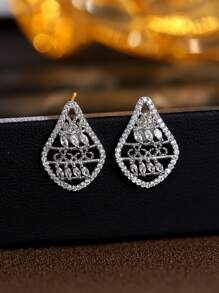 2pcs/Set Minimalist Hollow Design Ladies Earrings & Necklace Fashion Jewelry Set, Cross-Border New Arrival