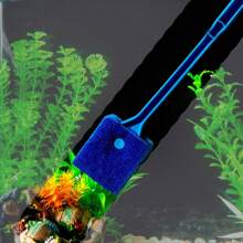 1pc Aquarium Cleaning Brush, Double-Sided Sponge Brush With Long Handle, For Fish Tank, Algae Cleaning, Kitchen, Home, Hotel, Bathroom