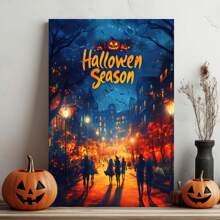 1 Piece,Featuring Halloween And Portrait Design, Modern Frameless Art Decoration Painting, Printed Posters Mural, Waterproof Canvas,Suitable For Home, Office, Bedroom, Living Room, Study, Bathroom, Bar, Wall Arts And Home Decoration, Is An Ideal Holiday Gift