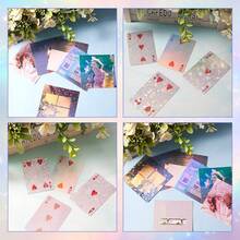 36 Sheets A4 Holographic Paper Sticker Transparent Waterproof Self Adhesive Film 11.X 8.3 Inches (Gem,, Colorful,) - 寶石,圓點,蝴蝶,網格,沙星,風車 - 查看 5