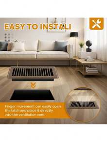Floor Register 4x10, Floor Vent Covers, Heavy Duty Steel Walkable Floor Vents, For Sidewall And Floor, Brown 10 Pack - 4 Inches X 10 Inches, 10 Pieces, Brown - View 4