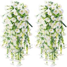 4 Stücke Künstliche Hängeblumen, Seide in gemischten Farben, geeignet für Hochzeit, Zuhause, Büro, Gartendekoration, Künstliche Blumen mit Eukalyptusblättern, UV-beständige realistische Hängepflanzen für Hochzeitsbogen, Wand, Garten, Schlafzimmer, Büro Outdoor, Partydekoration