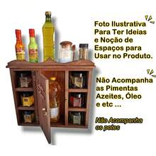 Wall-Mounted Condiment Holder Wooden Cabinet With Door Home Kitchen - 鏽棕色 - 查看 3