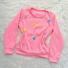 Children's Long Sleeve Blouse For Girls, Autumn Winter, Cold Weather - Winter Blouse For Girls, Flower Style, Winter Fashion 4 - 10 YEARS - Màu Hồng baby - Xem 1