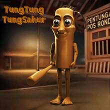 Tungtungtung Sahur 娃娃吊坠、Internet MEME 组装小雕像、意大利 Brainrot 动物模型钥匙扣 - 彩色 - 查看 2