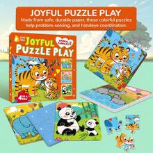 beartale 2 盒水果蔬菜和亲子动物拼图、DIY 拼图、拼图玩具、蒙特梭利儿童早期教育游戏拼图、早期学习、趣味活动玩具、益智游戏、拼图礼物、教具、彩色学龄前亲子互动益智玩具 - 彩色 - 查看 9