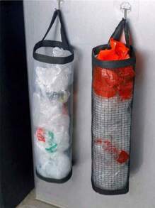 2PCS Garbage Bag Storage Bags, Plastic Bag Organizer Holders, Durable Washable Trash Bag Racks, Cleaning Supplies, Household Tools, Back To School Essentials, Wall-Mounted Kitchen Trash Bag Storage Bags, Round Miscellaneous Storage Bags, Kitchen Supplies, Cleaning & Storage Items, Over-The-Door Hanging Storage Bags, Wall-Mounted Kitchen Trash Bag Holder With Removable Washable Net Bags