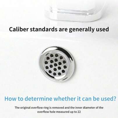 6个/4个/2个/1个装优质塑料双环水槽溢水孔盖 - 防水、易于安装、圆形，适用于浴室和厨房洗手盆，无螺纹连接标准，盖式设计，适用于家居装修/DIY项目，适合所有用户，家居浴室装饰，夏季浴室配件，浴室工具