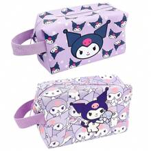 Sanrio Sanrio Hello Kitty & Friends Cartoon Cute Cosmetic Bag, Toiletry Bag With Handle, Large Capacity Travel Organizer Bag, Suitable For Melody, Kuromi, Pompompurin, Designs, 1pc Or 3pcs Set Available