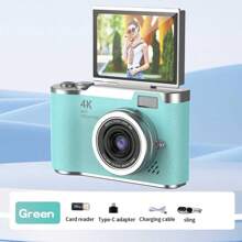 Autofocus 48MP 4K Gezichtsdetectie 2,4-inch Flip Over Display Scherm 16X Zoom Oplaadbare Batterij Pocket Cinema Digitale Compacte Videocamera's