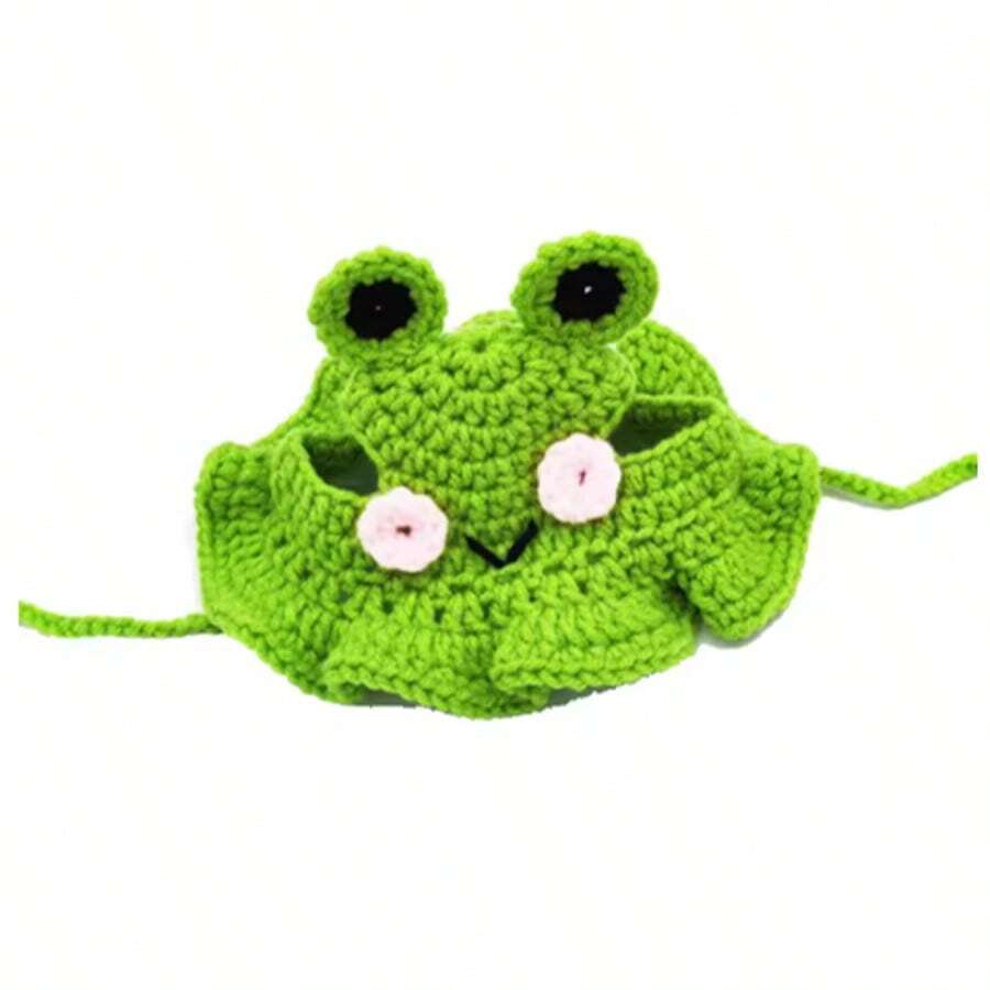 Autumn Winter Cat Hat Elastic Cute Refined Pet Hat Puppy Kittens Knitted Hat Party Photo Shoot Props Decoration Cat Accessories - 綠色 - 查看 1