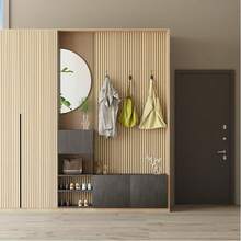 45pcs/Roll Grey Self-Adhesive Waterproof Faux Wood Grain Wallpaper, Easy Removable, Suitable For Modern Simple Home Decor, Living Room Wall Sticker Wall Paper Wall Stickers Room Decor Wall Decor Kitchen Bedroom Living Room Decor - Beige - View 9