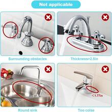 Local Shipping-5°Slope Kitchen Sink Splash Guard-Gray Silicone Faucet Mat Handle Drip Catcher Tray Behind Faucet With Soap Dispenser Hole-1pc Water Clear Gadgets For Sink Accessories 5 By 24inch Long Organizer - Black - View 7