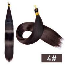 26 英寸直发束钩针编织辫子头发合成直发接发编织头发渐变棕色柔软钩针接发女士直发编织头发，柔软合成束钩针编织辫子发束用于编织