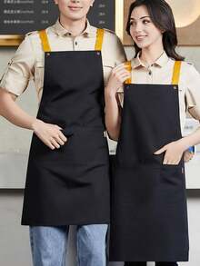 防水防油围裙，适用于餐饮、烹饪、烘焙，适用于家庭厨房、餐厅、咖啡店、面包店，男女新款设计，咖啡色 - 彩色 - 查看 7