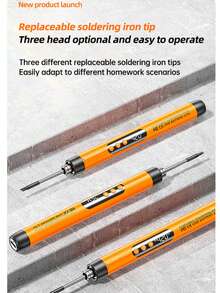 USB迷你小型电烙铁套装，便携式家用Type-C接口，800mAh电池，温度可调 - Digital orange set - 查看 7