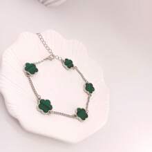 1 pièce Bracelet homme classique et élégant à motif de trèfle à cinq feuilles porte-bonheur