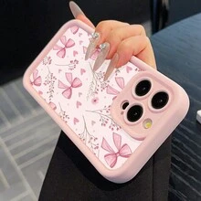 Funda elegante para iPhone 16/15/14/13/12/11/Plus/Pro/Pro Max. Innovadora cubierta para teléfono móvil con diseño de ramo de lazos y corazón, elegante, encantadora y perfecta para regalar, compatible con iPhone. , Funda linda para iPhone Presenta un estilo más individualista - 1 pieza - Ver 2