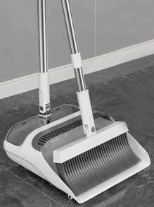 Broom And Dustpan Set, Soft Bristle Broom And Waste Dust Pan Combo, Single Sweeping Brush Household Cleaning Tool