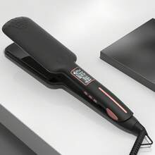 1 pieza Plancha de pelo profesional con placa cerámica ancha y pantalla LCD
