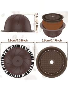 9pc Refillable Coffee Capsules For  Vertuo Pods Replacement - Chocolate Brown - View 4