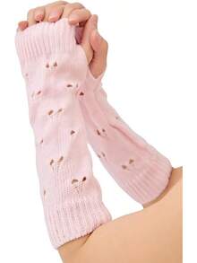 Fingerless Arm Warmers For Grunge Punk Style Accessories - Berwarna merah muda - View 2