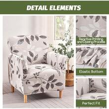 Local Delivery - Banquet Armchair Slipcover Printed Chair Covers With Arms Stretch Club Chair Slipcover Soft Armchair Sofa Covers Anti-Slip Furniture Protector For Dogs Pets Home Living Room Decor, 14 - A1 - 查看 2