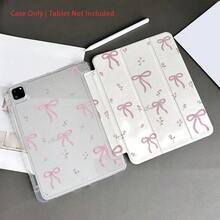 Bow-Knot 1 件粉色蝴蝶结和花卉图案 - 甜美精致的保护性对开平板电脑保护套，带笔架，兼容 iPad 10.9/10.2/ Air 5th Gen/Pro11/10th/9.7/Air 2/iPad（7th Gen）/ iPad（8th Gen）/ iPad Air 4/5/iPad Pro 11/iPad 10th 代 10.9 英寸 2022 智能保护套/iPad Air 13(M3 2025)/iPad Air 11(M3 2025)/iPad Air 11(M3 2025)/iPad 11(A16 2025)，自动睡眠/唤醒功能/时尚平板电脑配件