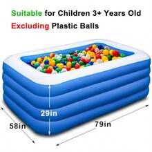 Inflatable Swimming Pool 79 X 58 X 29 Thickened Family Above Ground Pool For Outdoor Backyard Garden Summer Water Party - Blue - View 2