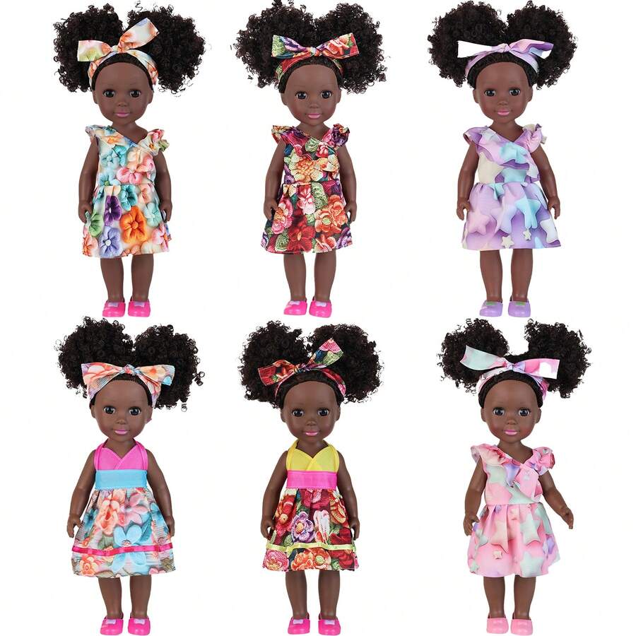 14 英寸/35 厘米重生娃娃，包括 3D 印花衣服、头带、鞋子，栩栩如生，灵活的四肢，适合儿童角色扮演玩具、玩偶玩具、生日和节日礼物（含玩偶） - 彩色 - 查看 1