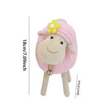 Muñeco de oveja de juguete, lindo peluche suave, adorno de escritorio con campana, regalo de cumpleaños para niños y adultos. - Rosa - Ver 7